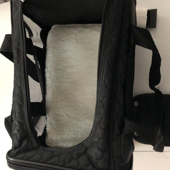 Pet Carrier, Black Lattice Stitching, Small - Picture 4 of 11